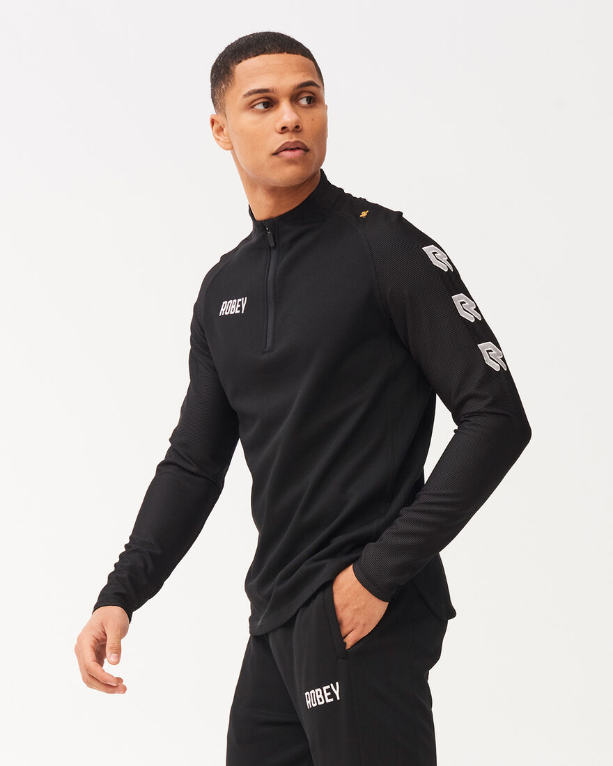 Performance Half-Zip Top, Black, hi-res