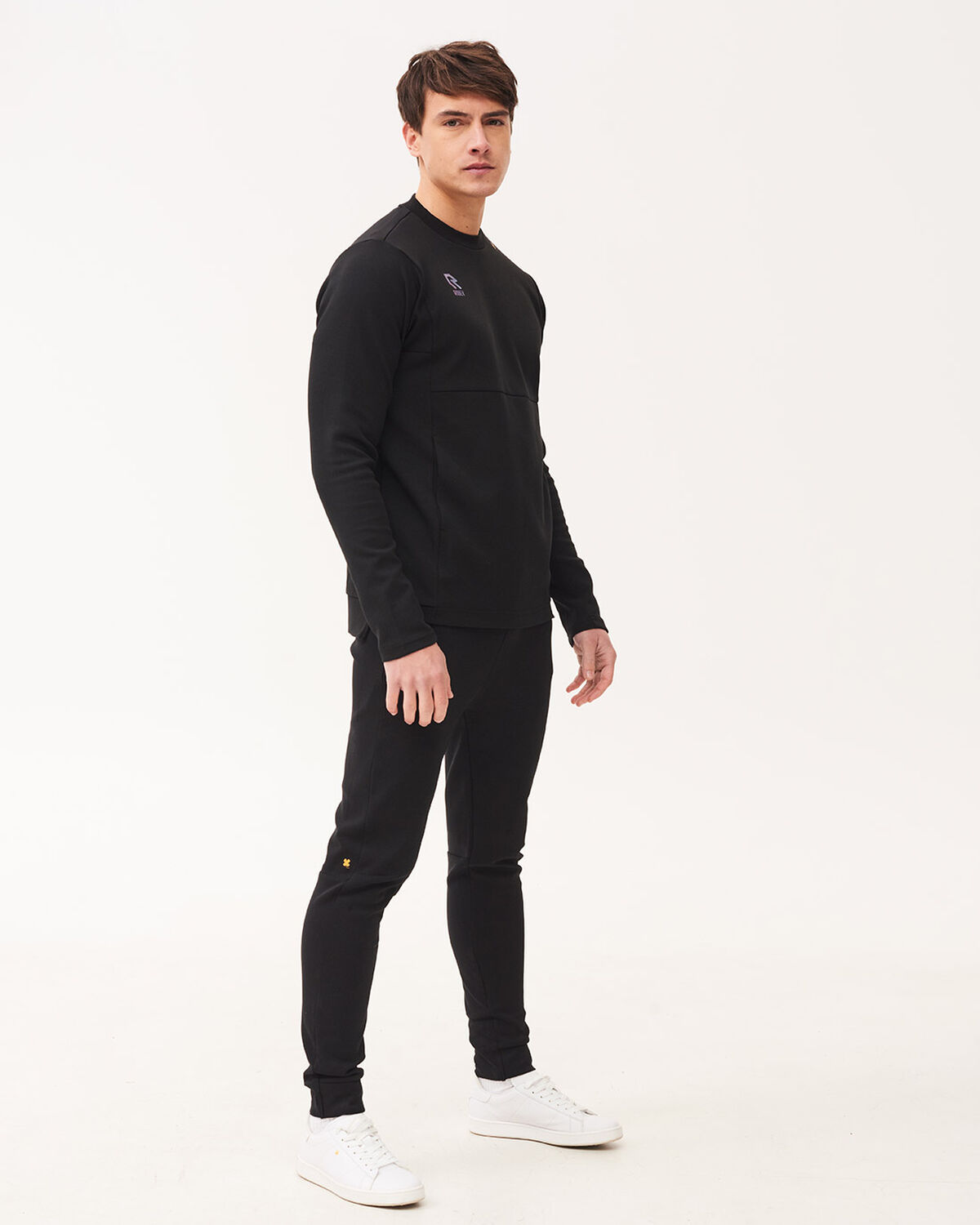 Off Pitch Cotton Crewneck Sweater, Black, hi-res