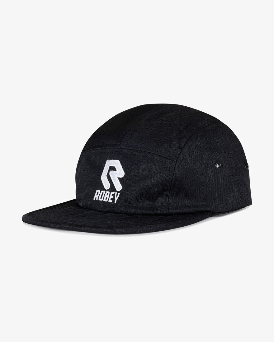 5 Panel Cap Jacquard, Black, hi-res