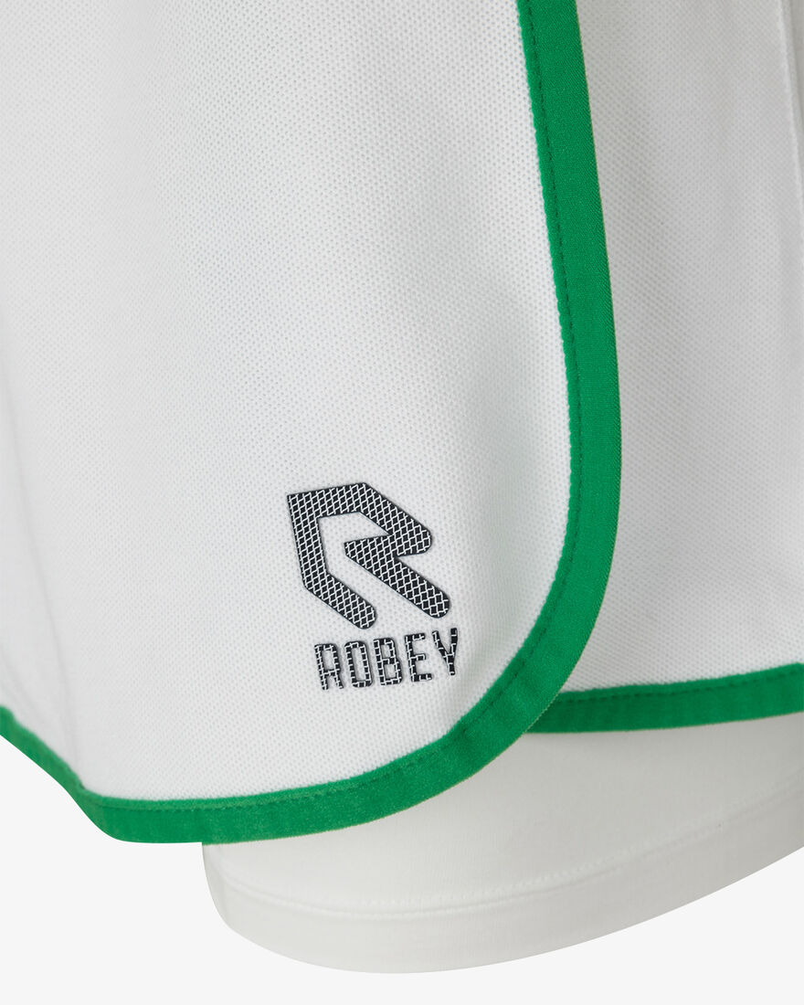 Tennis Deuce Wrap Skirt, White/Green, hi-res