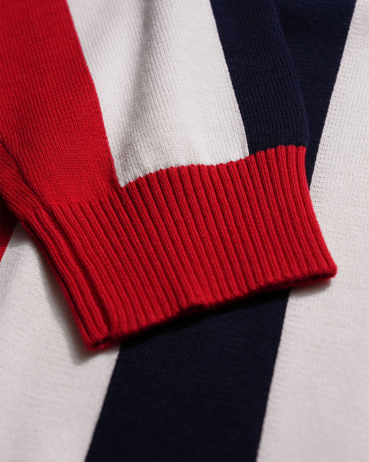 Robey Retro Knit Polo, White/Navy/Red, hi-res
