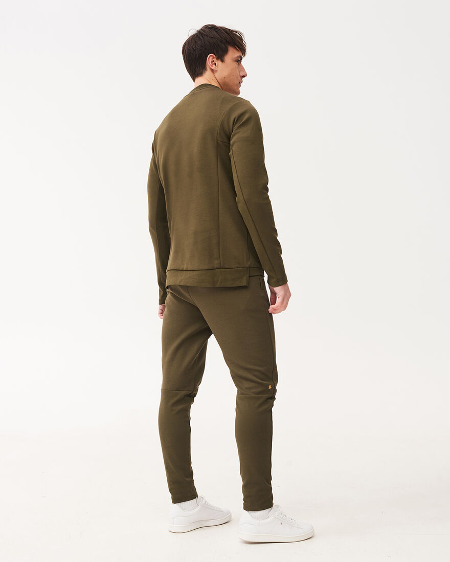 Off Pitch Cotton Crewneck Sweater, Olive, hi-res
