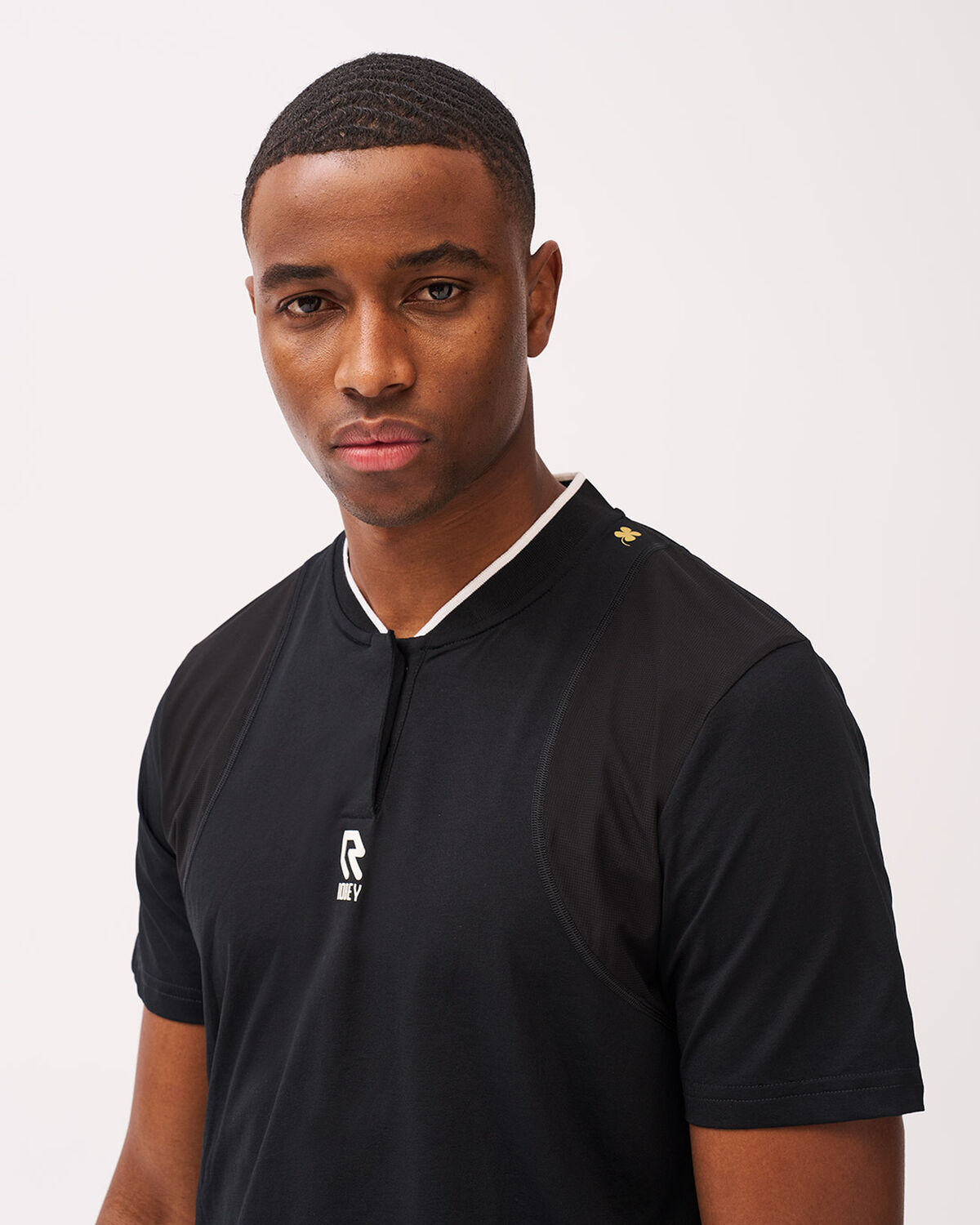 Tennis Ace Henley Tee, Black, hi-res