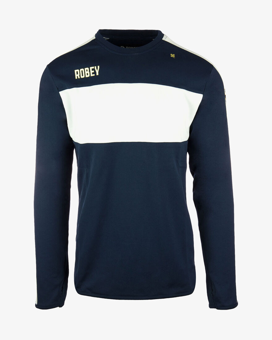 Performance Sweater, Navy/White Stripe, hi-res