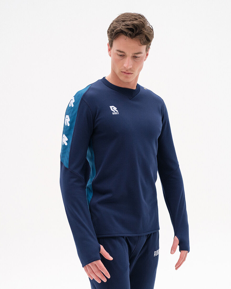 Performance Sweater, Navy/Sky Blue, hi-res