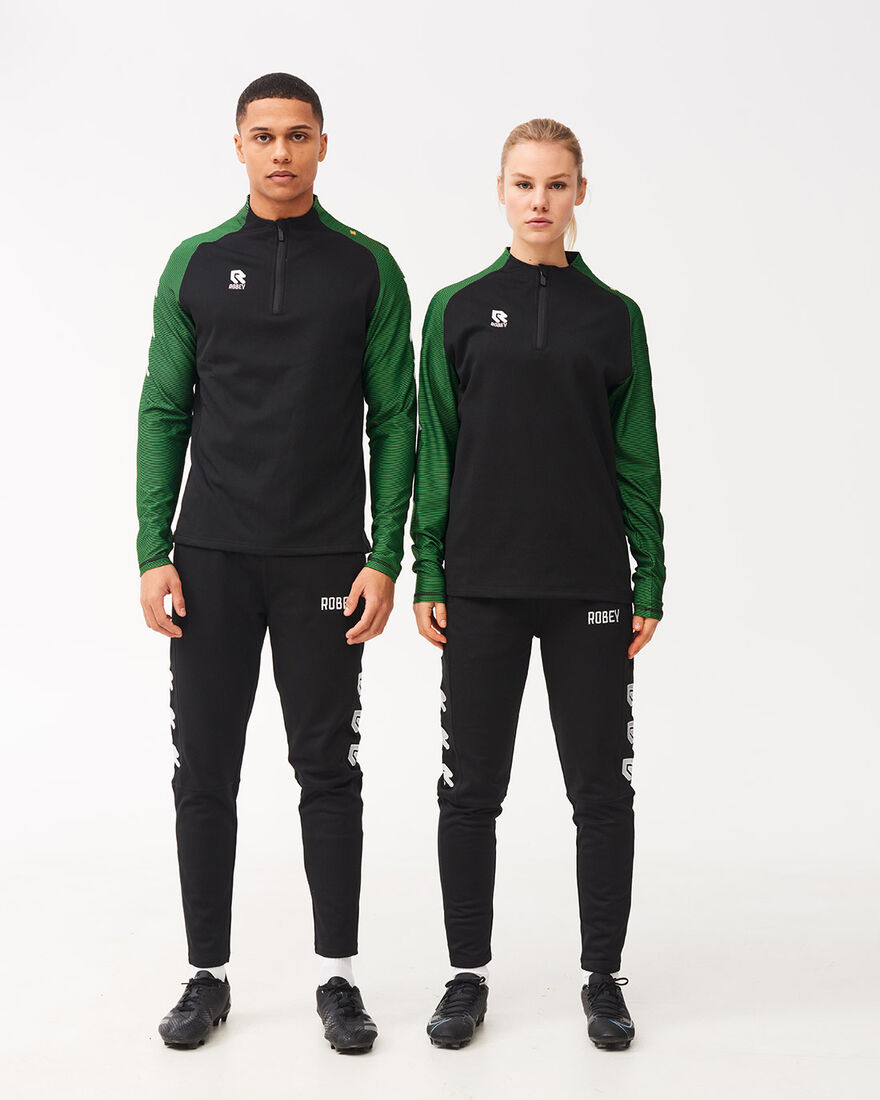 Performance Half-Zip Top, Black/Green, hi-res