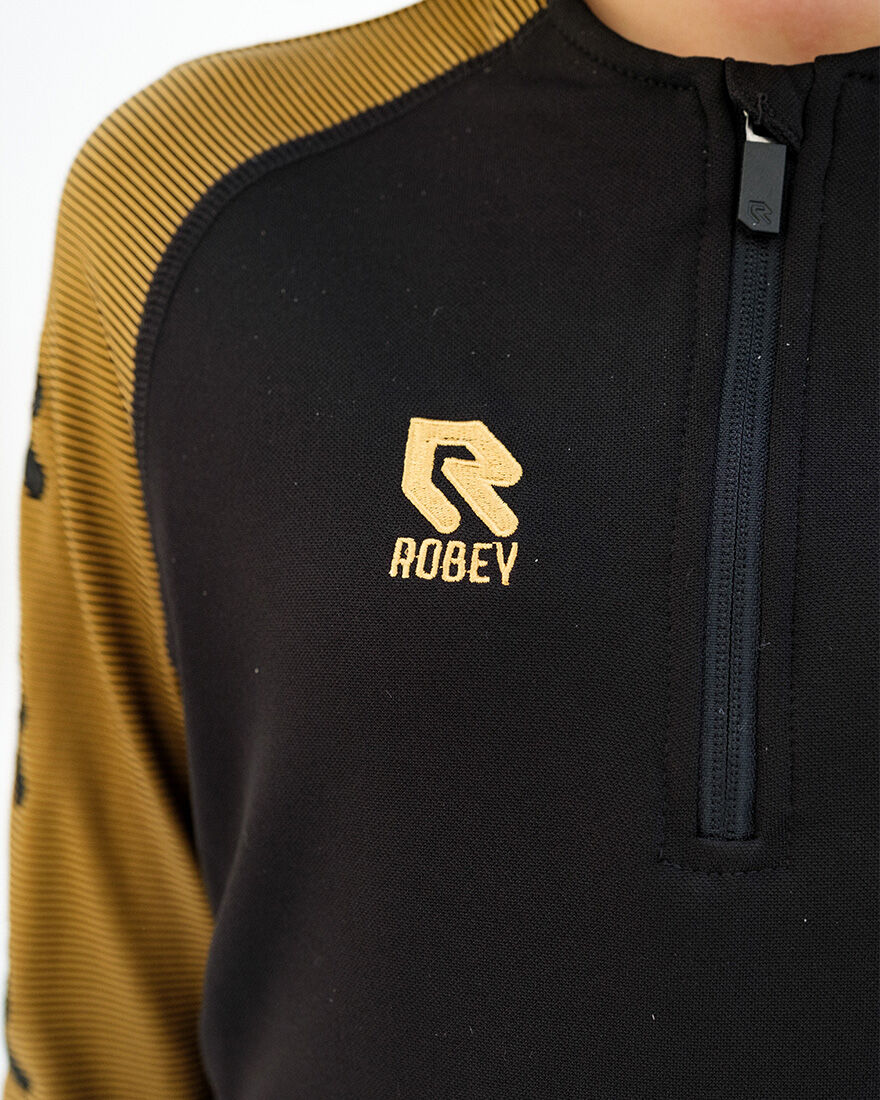 Performance Half-Zip Top, Black/Gold, hi-res