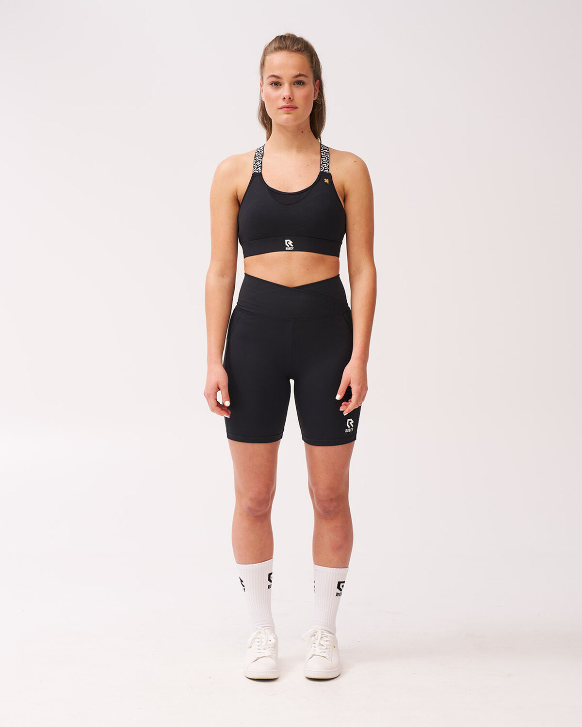 Women's Gym Biker, Black, hi-res