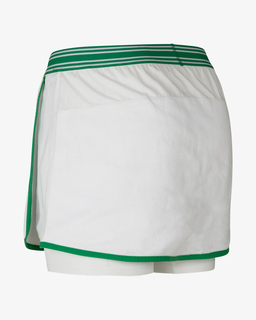 Tennis Deuce Wrap Skirt, White/Green, hi-res