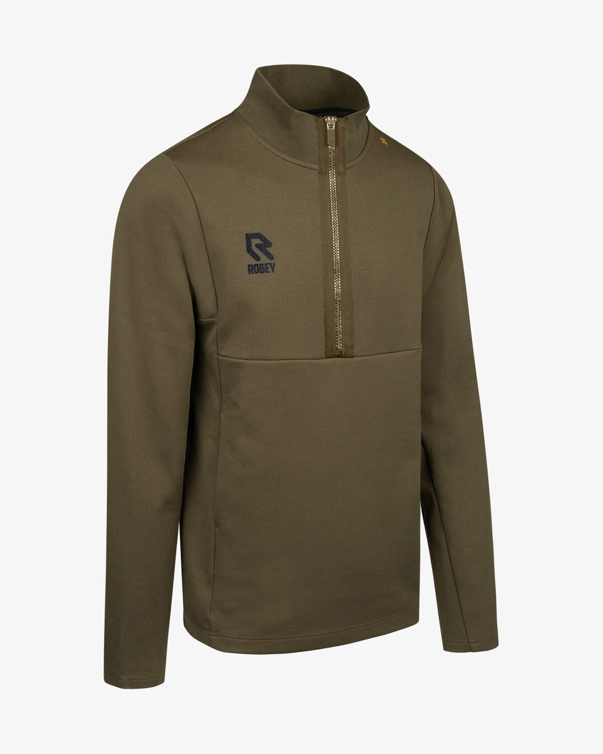 Off Pitch Cotton Half-Zip Top, Olive, hi-res