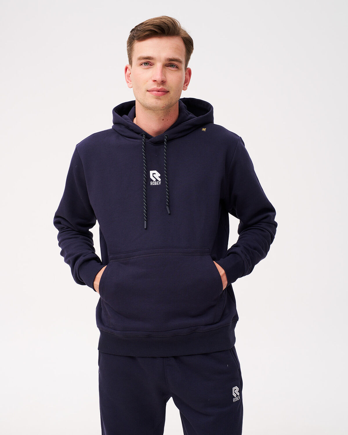 Robey Brand Hoodie, Navy, hi-res