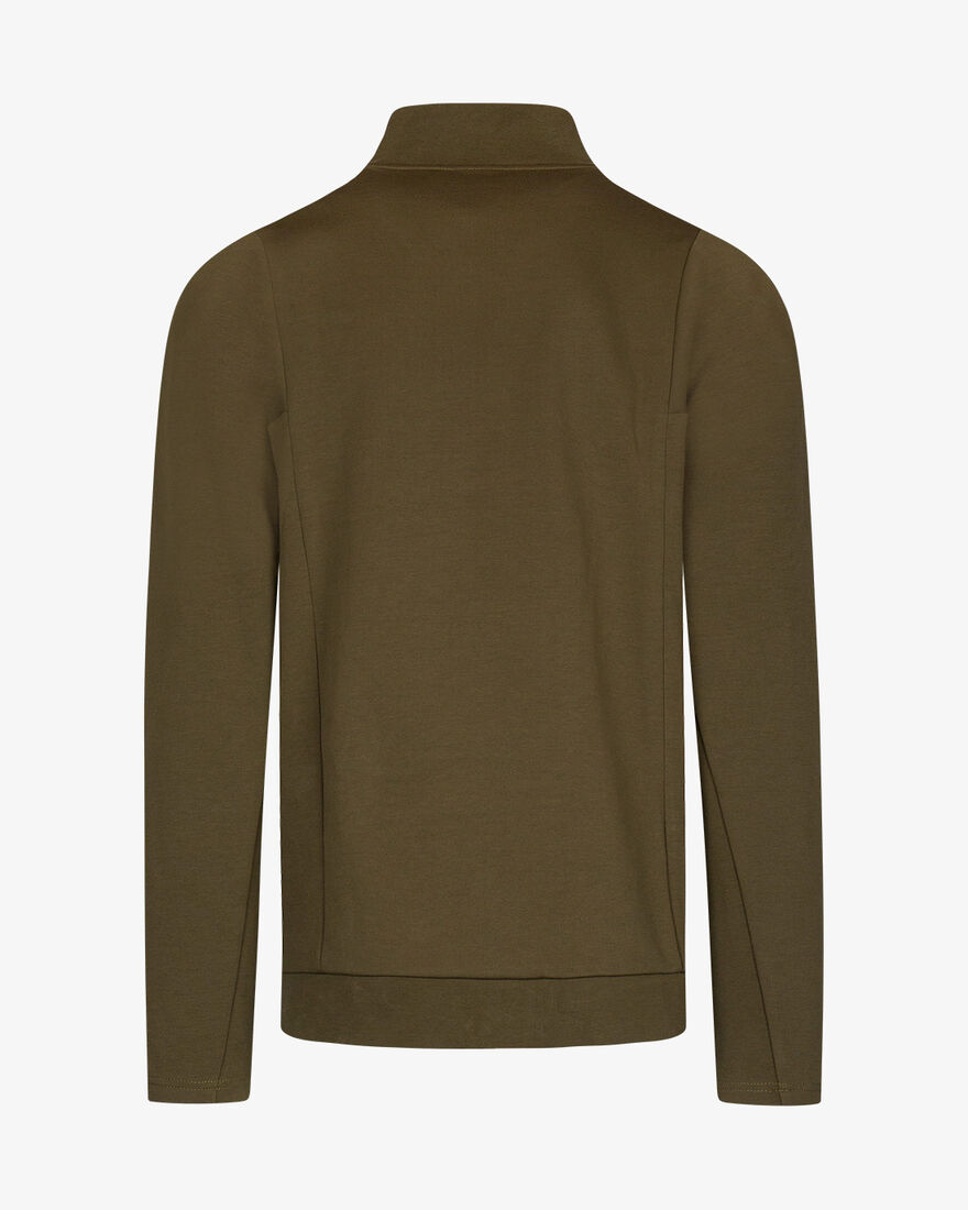 Off Pitch Cotton Half-Zip Top, Olive, hi-res