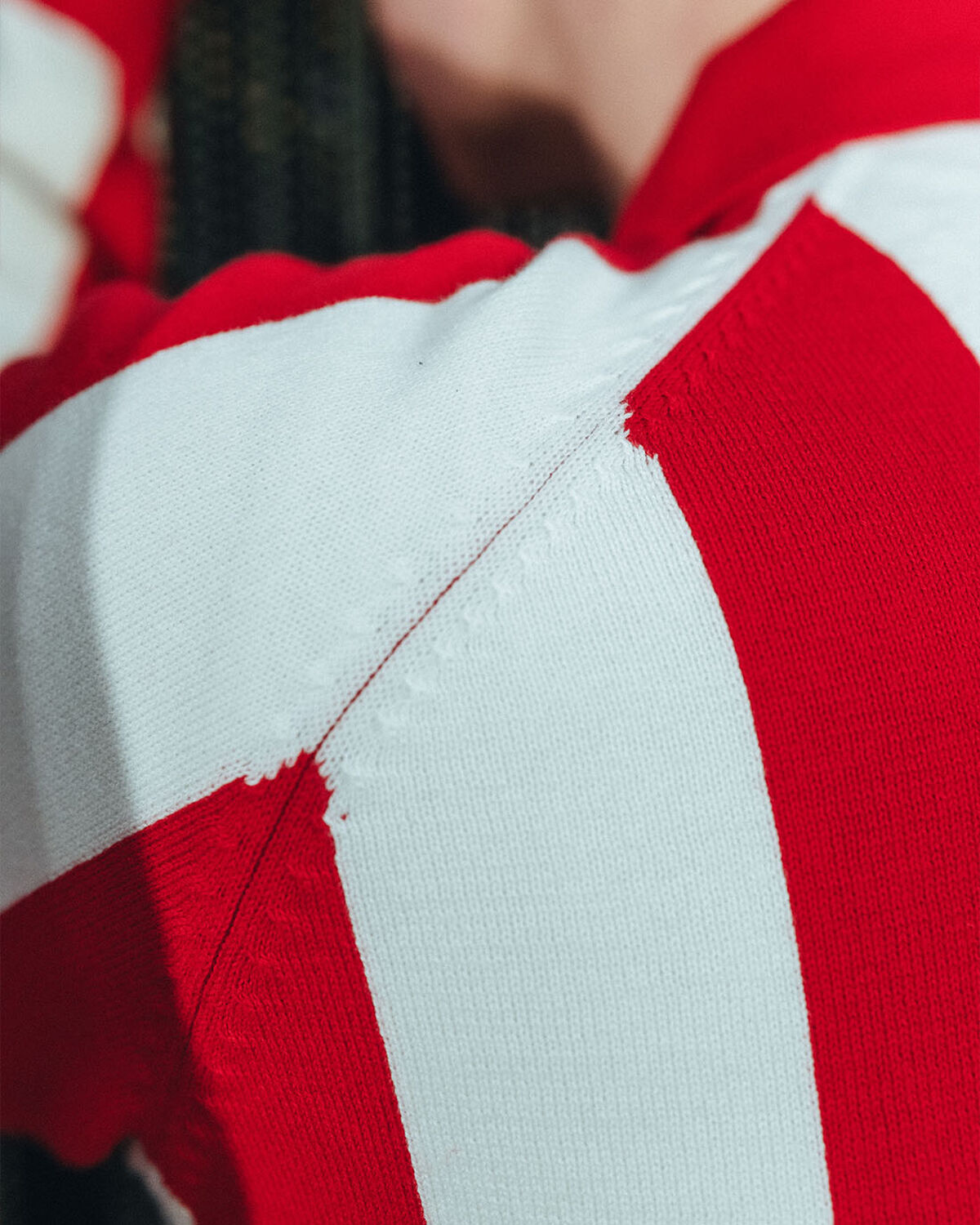 Robey Retro Knit Polo, Red/White Stripe, hi-res