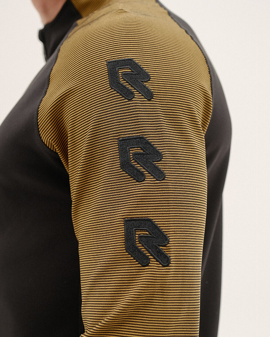 Performance Half-Zip Top, Black/Gold, hi-res