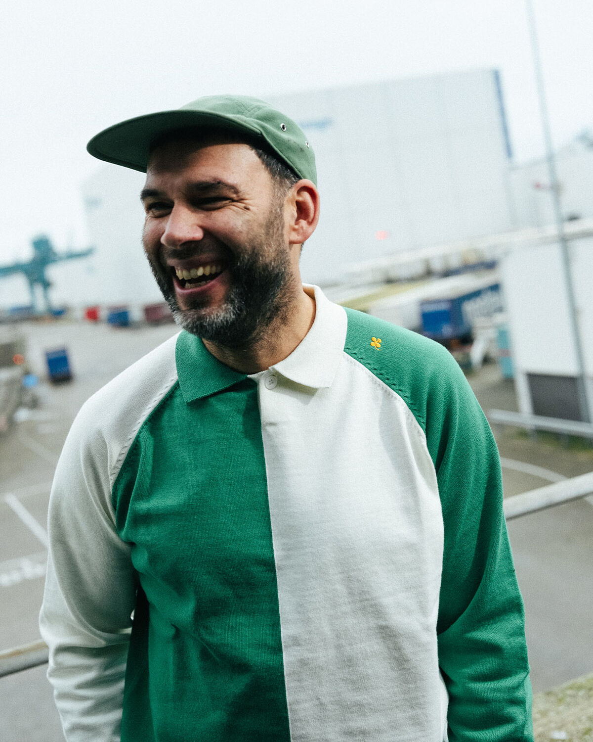 Robey Retro Knit Polo, Green/White, hi-res