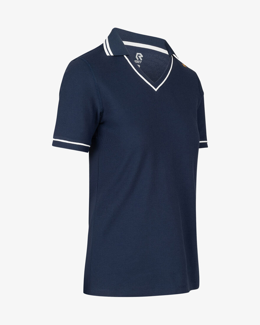 Tennis Court V-Neck Polo, Match Navy, hi-res