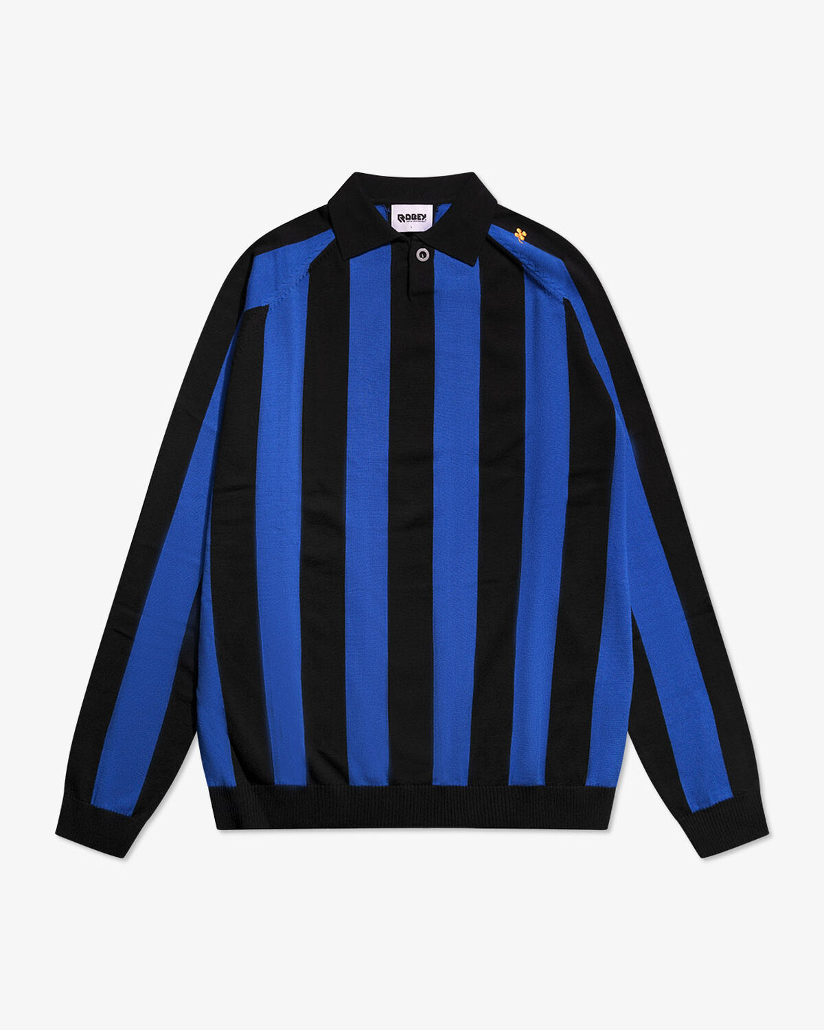 Robey Retro Knit Polo, Blue/Black, hi-res