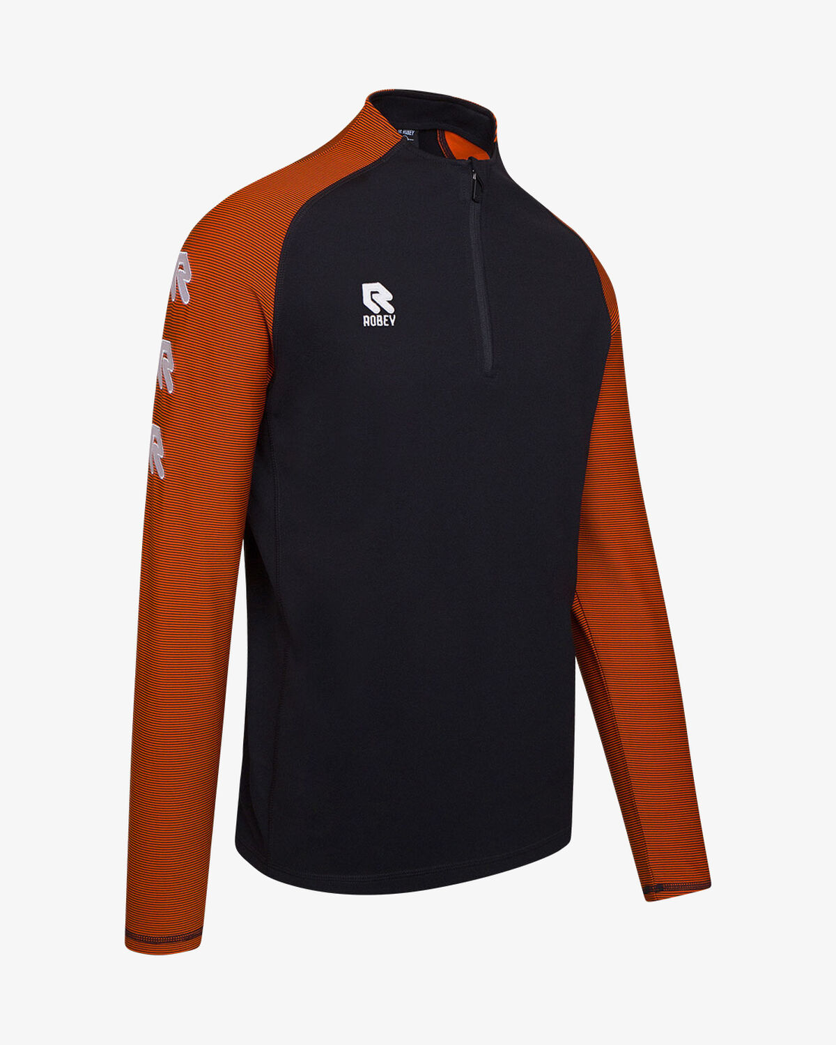Performance Half-Zip Top, Black/Orange, hi-res