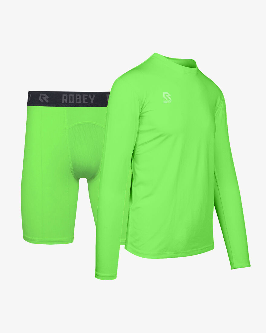 Neon green base layer top