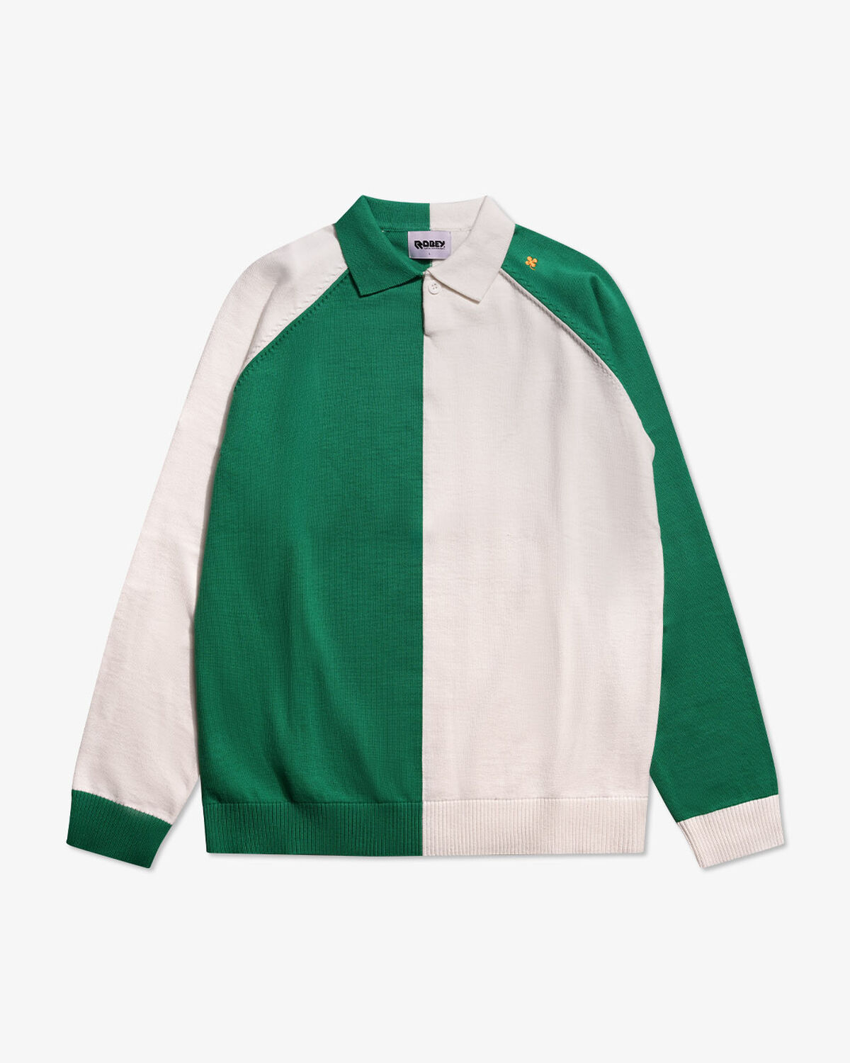 Robey Retro Knit Polo, Green/White, hi-res
