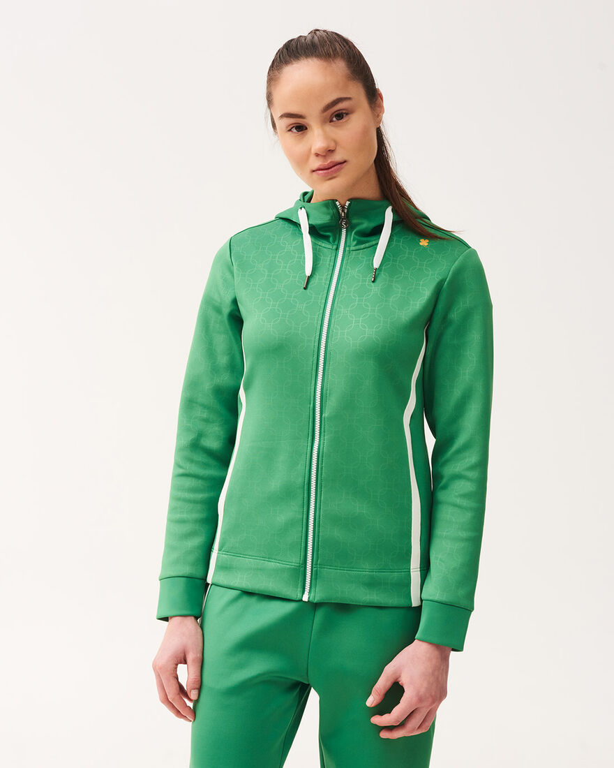 Tennis Forehand Tracksuit Full Zip Jacket, Grass Green, hi-res