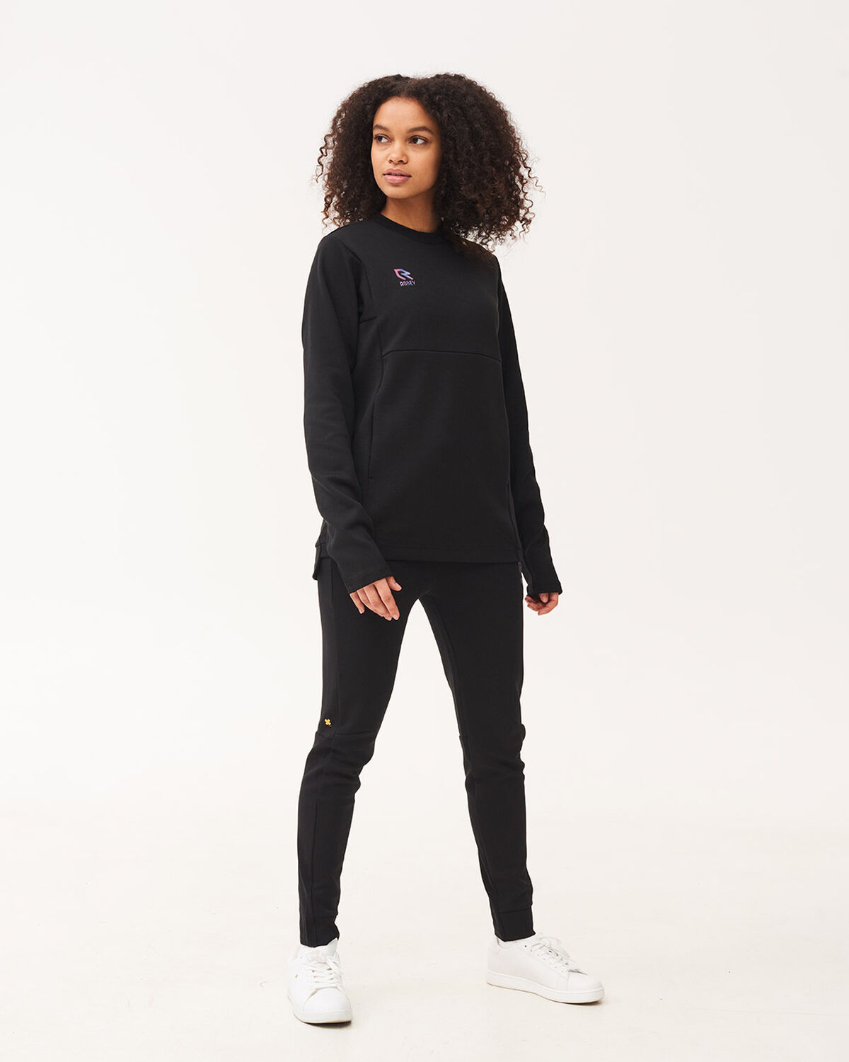 Off Pitch Cotton Crewneck Sweater, Black, hi-res