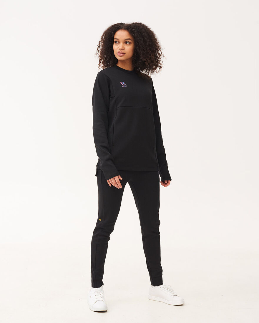 Off Pitch Cotton Crewneck Sweater, Black, hi-res