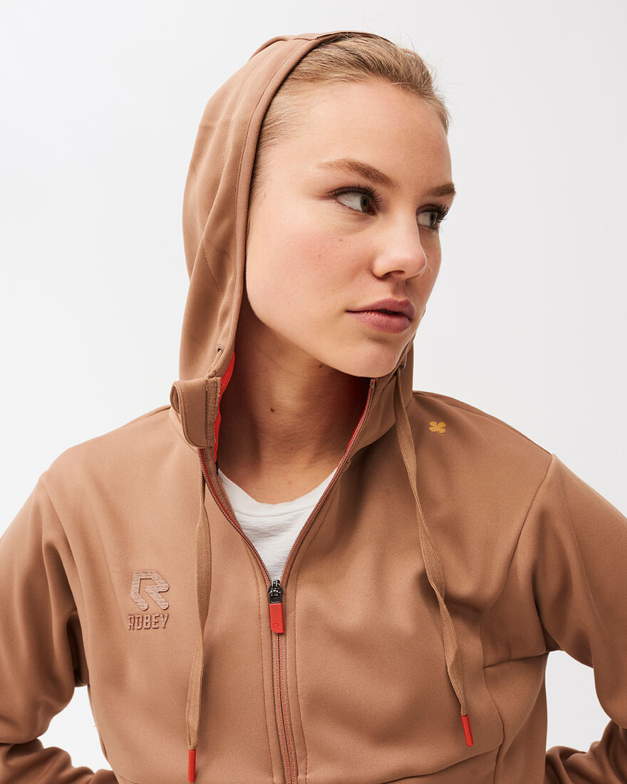 Off Pitch Scuba Full-Zip Hoodie, Brown, hi-res