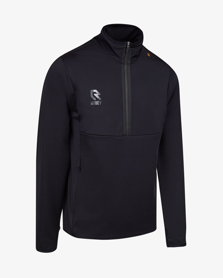 Off Pitch Scuba Half-Zip Top, Black, hi-res