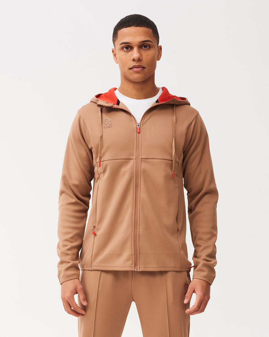 Off Pitch Scuba Full-Zip Hoodie, Brown, hi-res