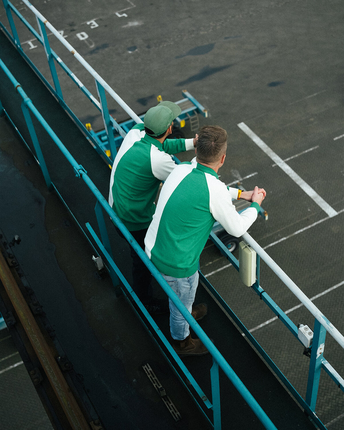 Robey Retro Knit Polo, Green/White, hi-res