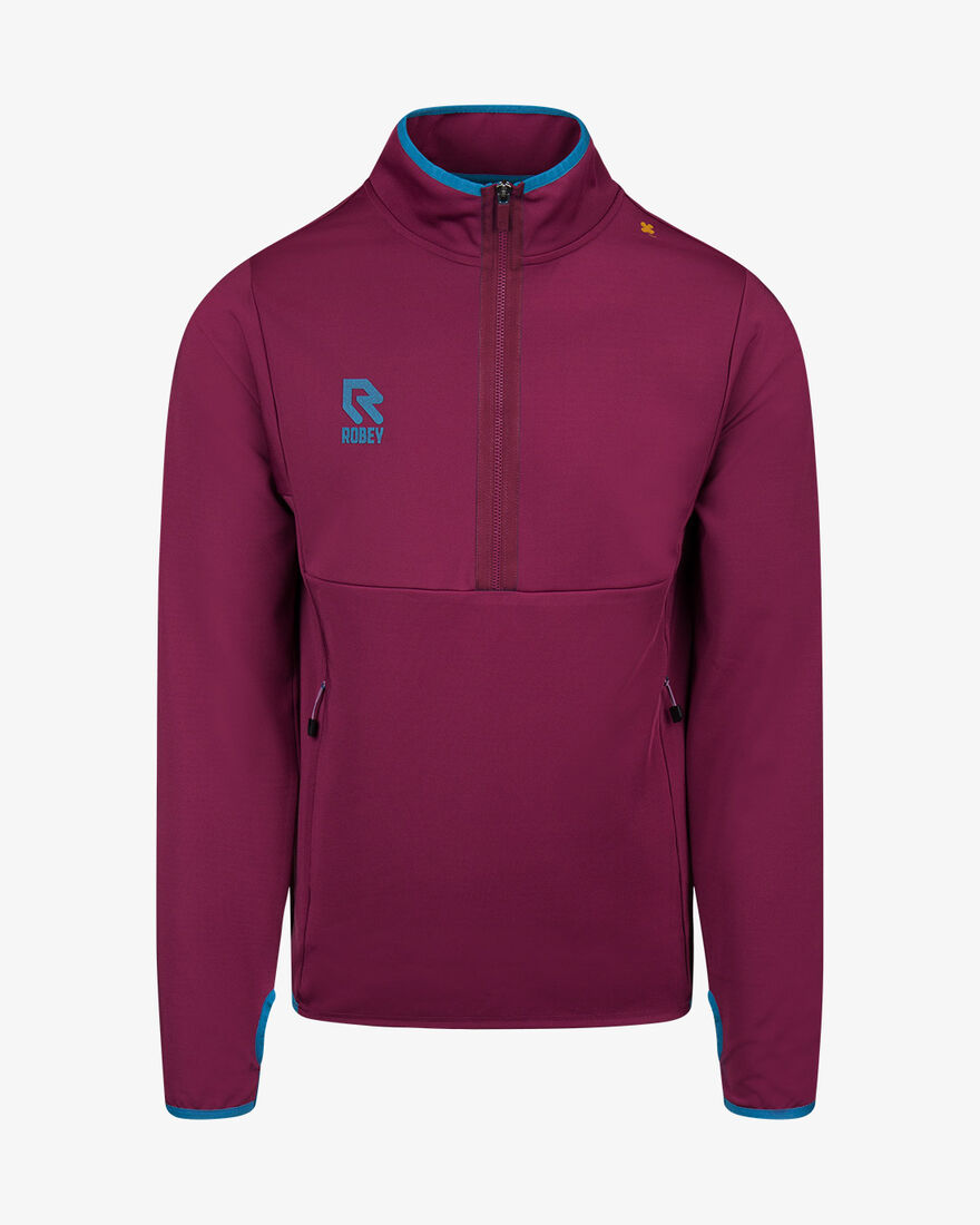 Off Pitch Scuba Half-Zip Top, Burgundy, hi-res