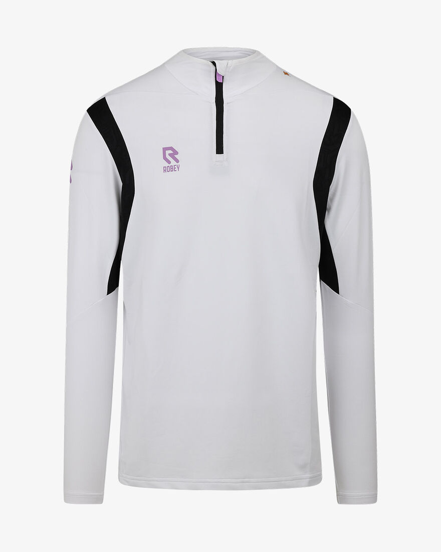 Playmaker Half-Zip Top, White, hi-res