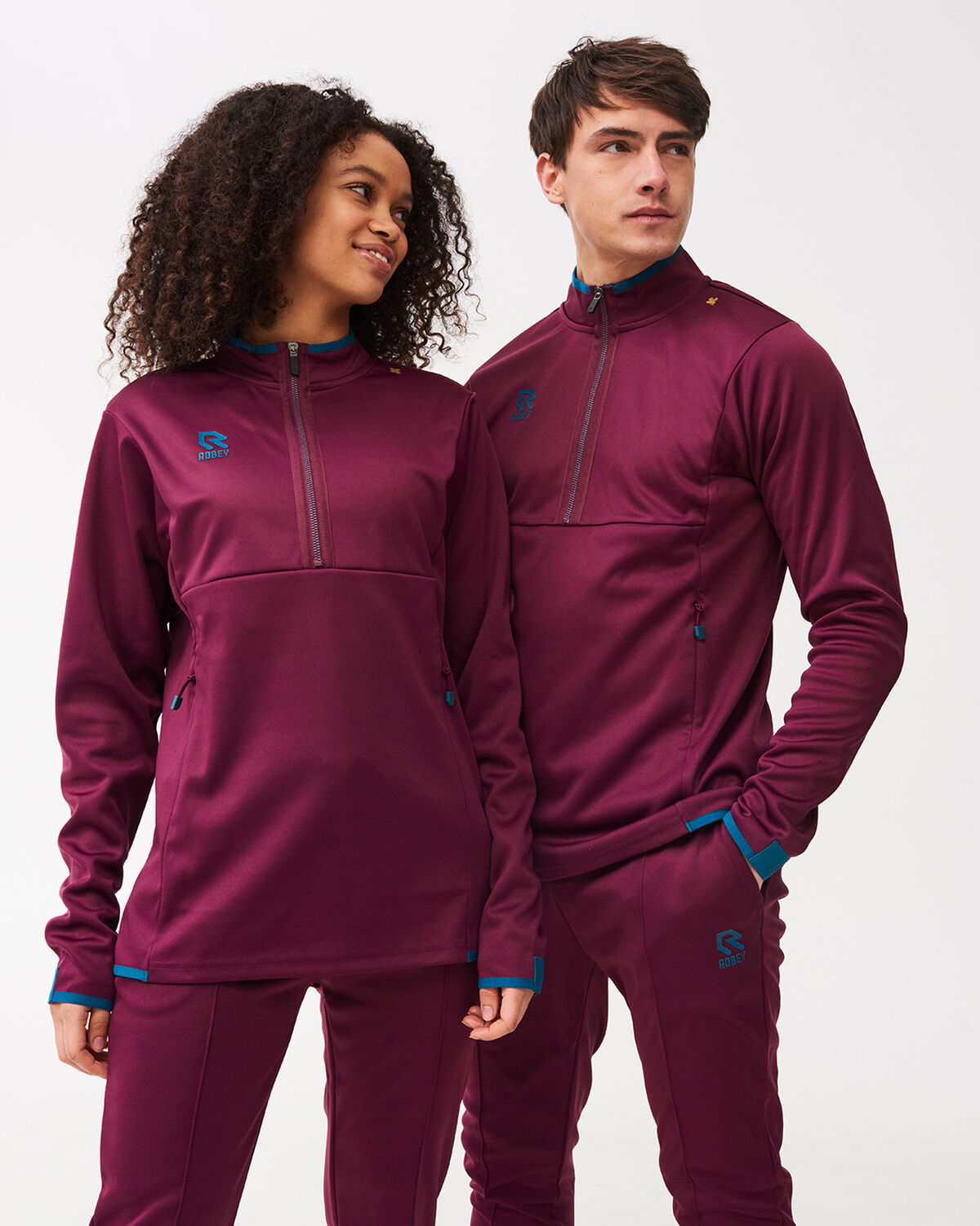 Off Pitch Scuba Half-Zip Top, Burgundy, hi-res