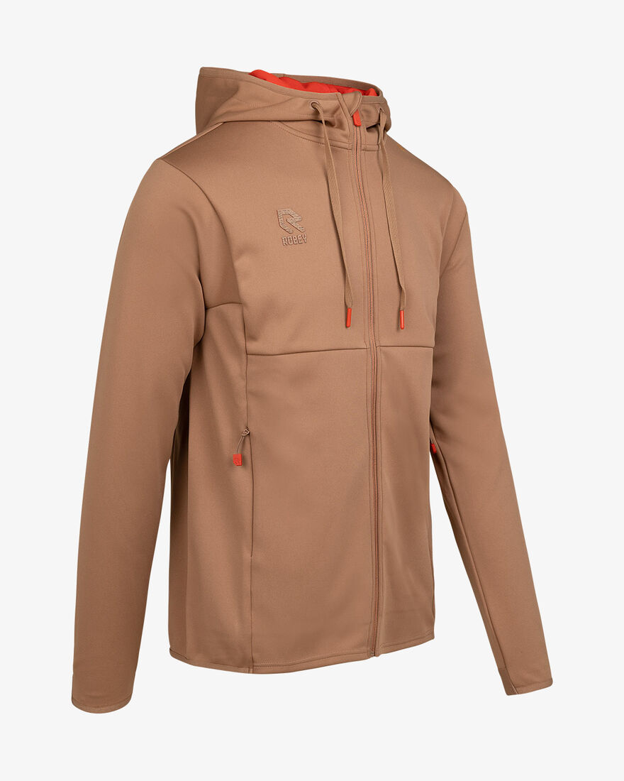 Off Pitch Scuba Full-Zip Hoodie, Brown, hi-res