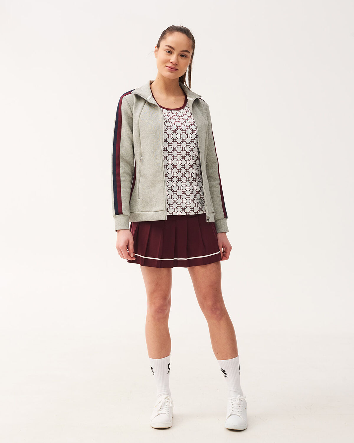 Tennis Break Pleated Skirt, Cross Red, hi-res