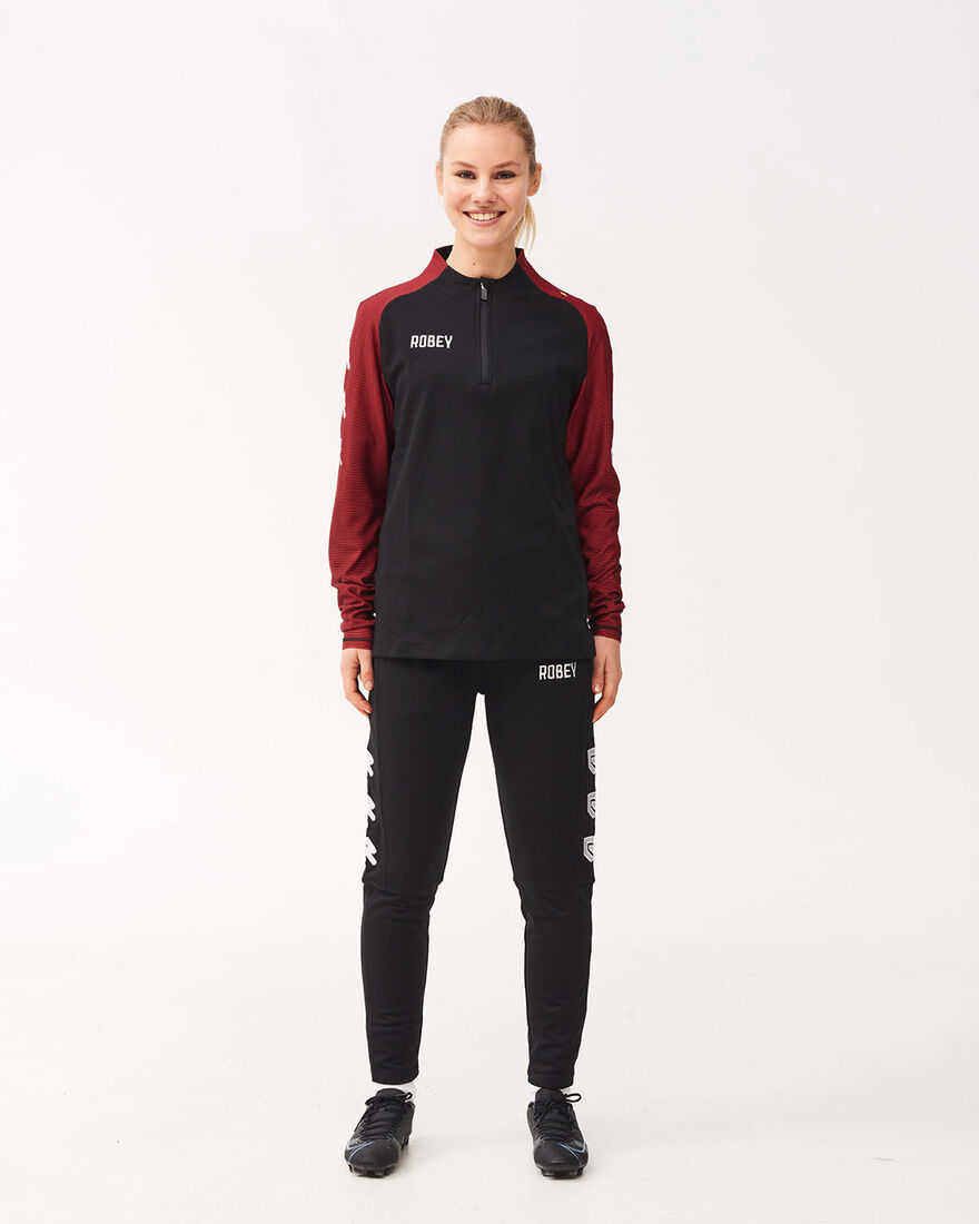 Performance Half-Zip Top, Black/Red, hi-res