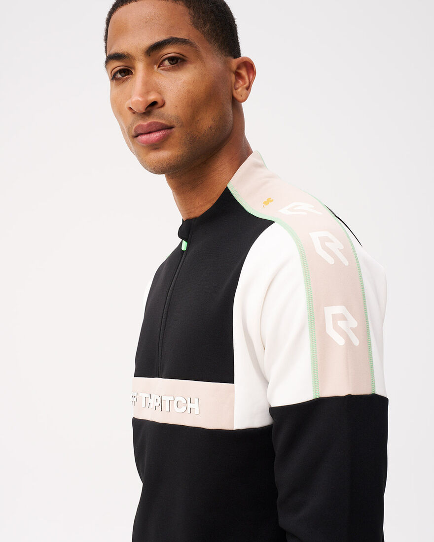 OTP x ROBEY Héctor Half Zip Track Top, Black, hi-res