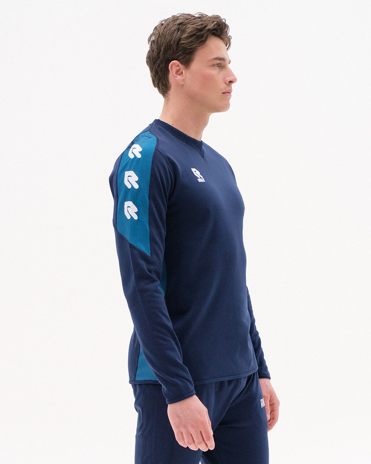 Performance Sweater, Navy/Sky Blue, hi-res