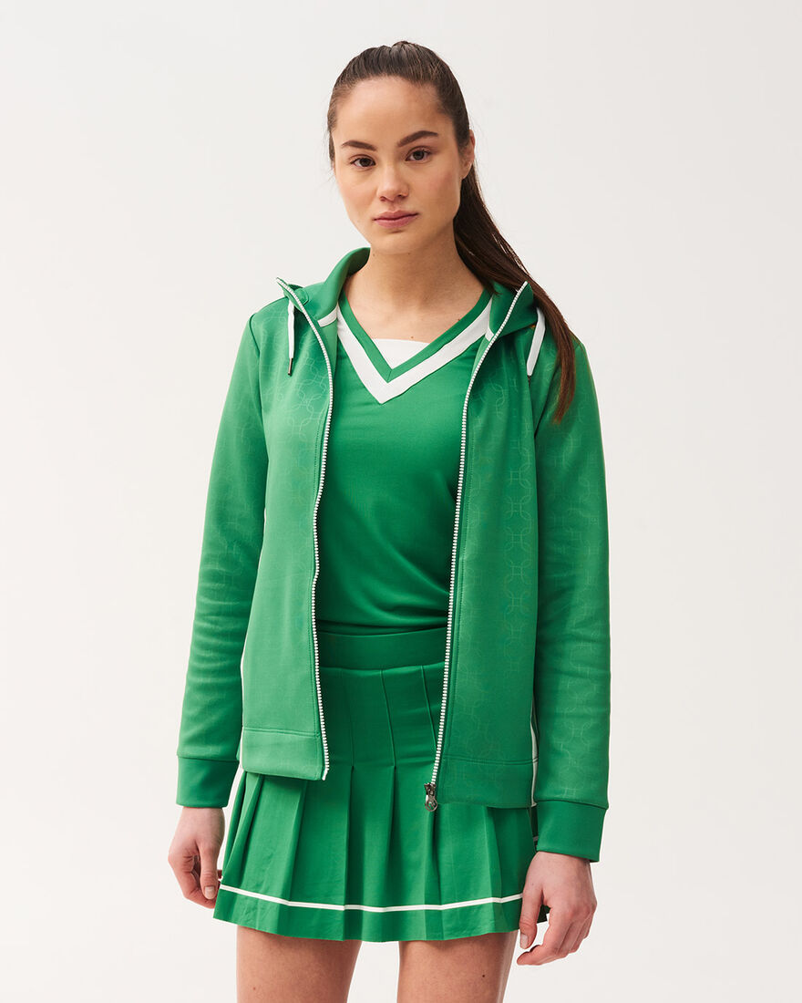 Tennis Forehand Tracksuit Full Zip Jacket, Grass Green, hi-res