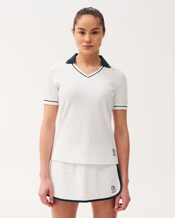 Tennis Court V-Neck Polo